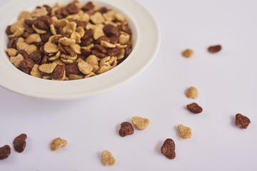 Cereals on white background