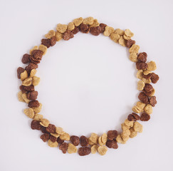 Cereals on white background