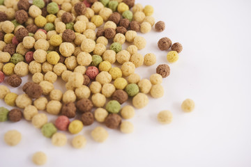 Cereals on white background