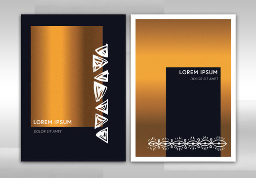 Metallic Card Layout with Abstract Elements 1