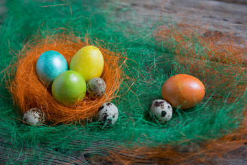  Painted Easter eggs on old boards