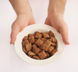 Cereals on white background