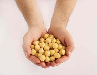Cereals on white background