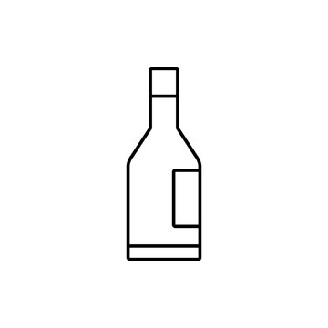 wine bottle alcohol vector black line on white background
