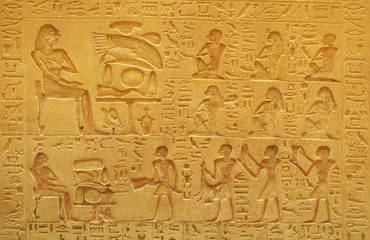 Fototapeta na wymiar Ancient egyptian hieroglyph depicting a pharaoh,