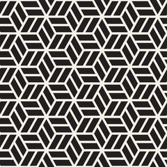 Vector seamless stripes pattern. Modern stylish texture with monochrome trellis. Repeating geometric hexagonal grid. Simple lattice design.