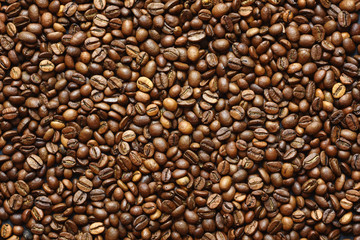 Coffee beans texture. Nature background.