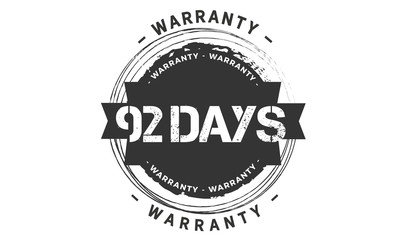 92 days warranty icon vintage rubber stamp guarantee