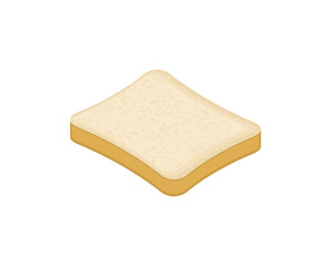 Piece of bread isolated. Food vector illustration