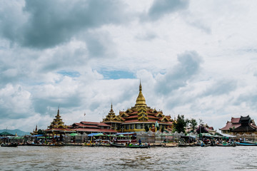Religious buildings - temples, stupas on Lake Inle, Myanmar