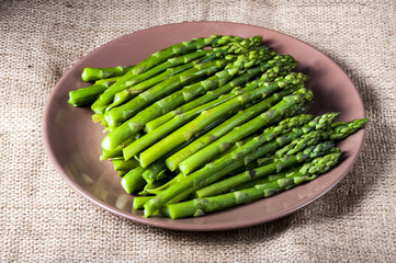 Blanched green asparagus