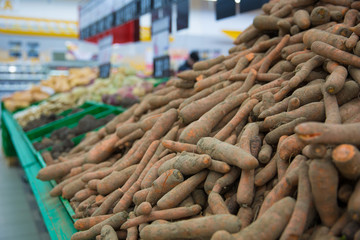 carrot on the counter in the store