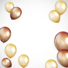 Obraz na płótnie Canvas Glossy Happy Birthday Balloons Background Vector Illustration