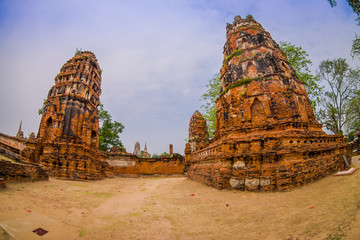 Beautiful outdoor view of Wat Pra Si Sanphet is part of the Ayutthaya historikal park. It was the...