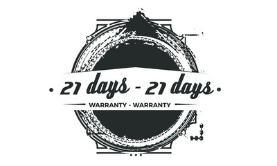 21 days warranty icon vintage rubber stamp guarantee
