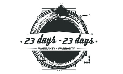 23 days warranty icon vintage rubber stamp guarantee