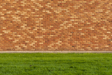 Brick Wall with Path and Grass