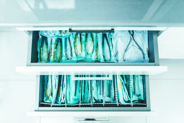 Closeup photo of dental instruments at dental clinic