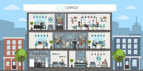 Office interior building.