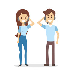 Obraz premium Call service couple.