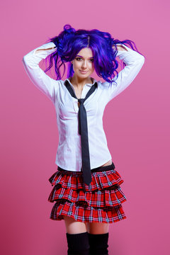 teenager girl in uniform