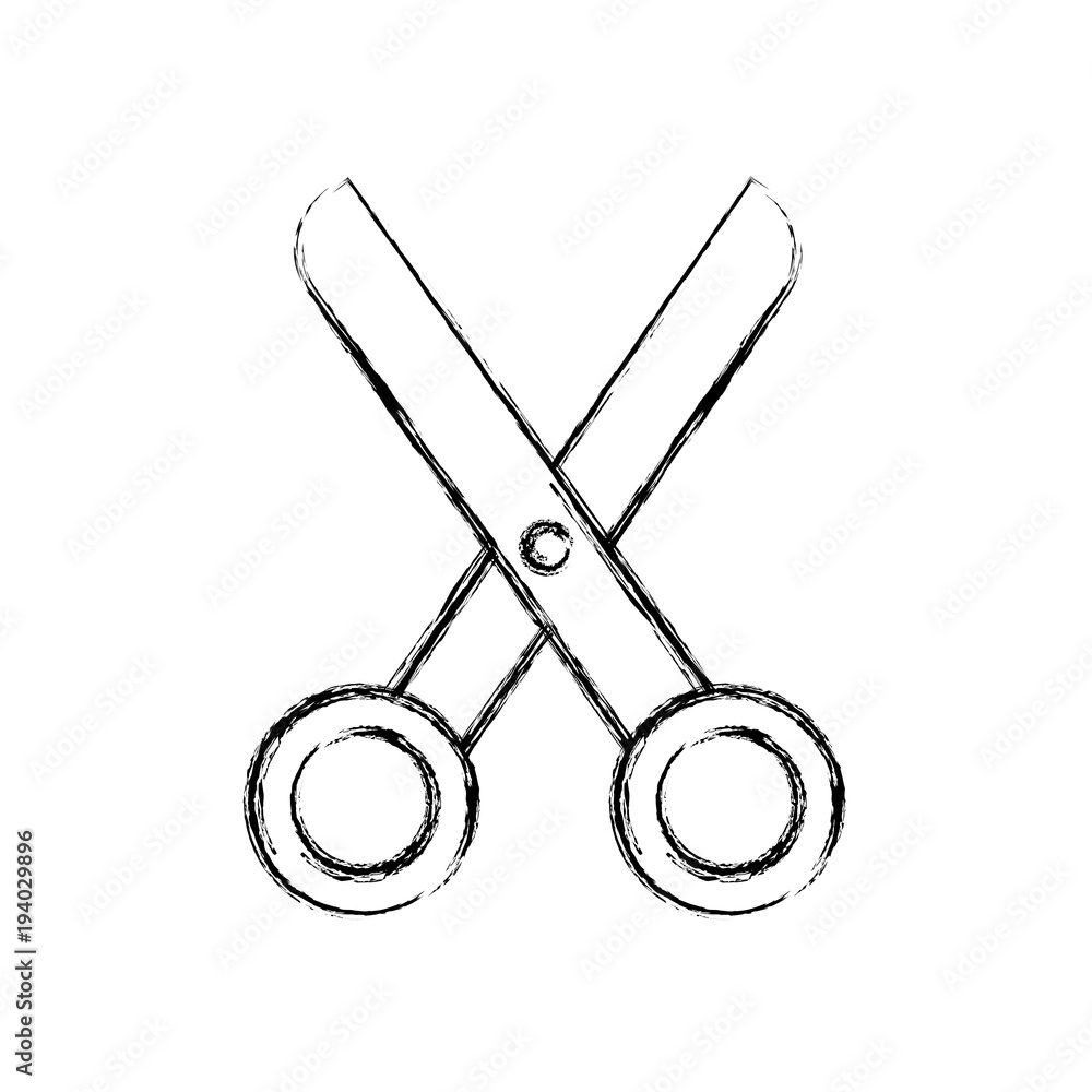 Sticker scissors vector illustration