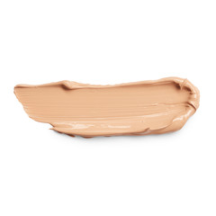 Liquid foundation smudge isolated on white background