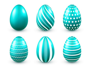 Easter eggs turquoise set. Spring. Holidays in April. Gift. Seasonal celebration.Egg hunt. Sunday.