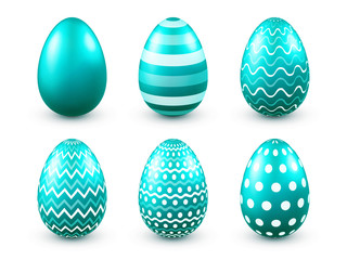 Easter eggs turquoise set. Spring. Holidays in April. Gift. Seasonal celebration.Egg hunt. Sunday.
