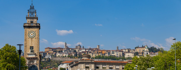 BERGAMO, ITALY - APRIL 10, 2017: Old town panoramic view