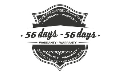 56 days warranty icon vintage rubber stamp guarantee