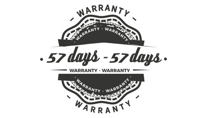 57 days warranty icon vintage rubber stamp guarantee