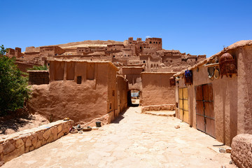 Ait Ben Haddou or Ait Benhaddou is a fortified city along the former caravan route between the Sahara and Marrakech city in Morocco