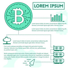 outline vector cryptocurrency simple infographic elements