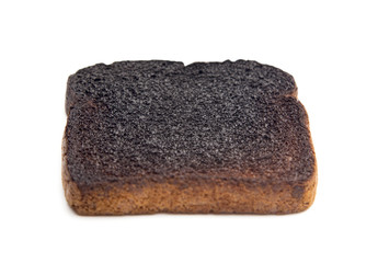 Burned Toast on a White Background