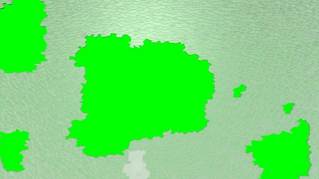 Vetrata opaca va in frantumi su dfondo chroma key