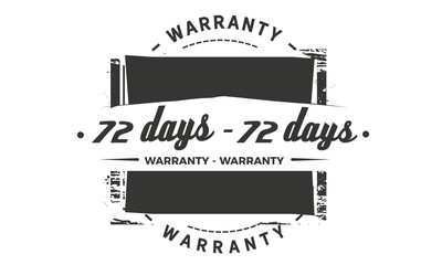 Obraz premium 72 days warranty icon vintage rubber stamp guarantee