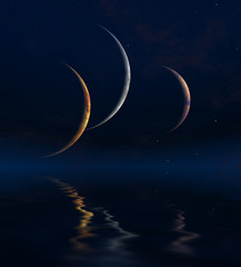 Obraz na płótnie Canvas Three Moons