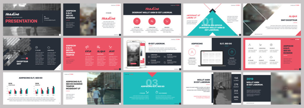 Presentation templates elements on a white red green background. Vector infographics. Use in Presentation, flyer and leaflet, corporate report, marketing, advertising, annual report, banner.