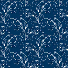 Pattern of the decorative floral curls