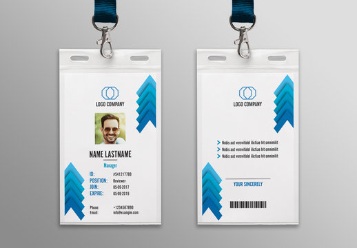 Blue Chevron ID Card Layout 1
