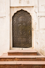 Mughal ornate door, Old Delhi, India