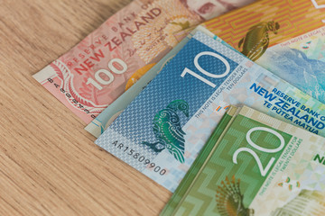 Obraz premium View of the New Zealand dollars have different nominaly