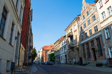 Zeglarska Street in the centre of Torun Old Town, Poland