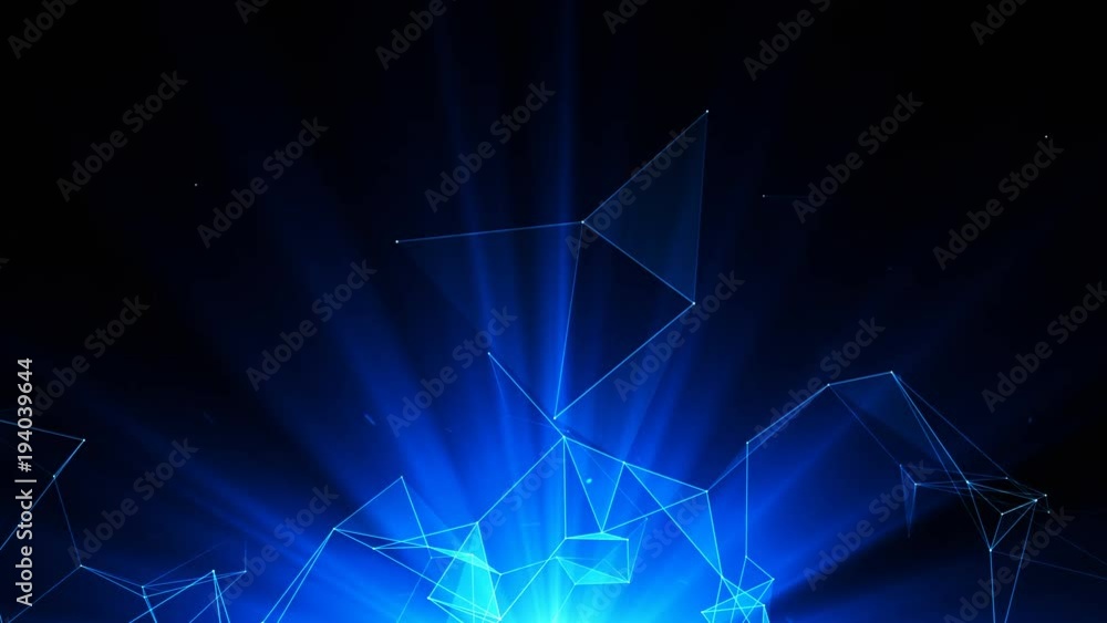 Poster abstract technology over intersections and particles. network of lines with sphere shape. lens flare
