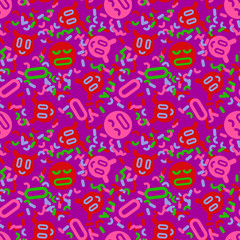 Digital faces creative pattern. Digital design for print, fabric, fashion or presentation.