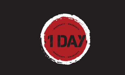1 days warranty icon vintage rubber stamp guarantee