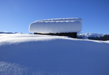 Hütte im Schnee