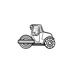 Steamroller hand drawn outline doodle icon