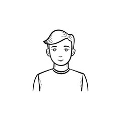 Man hand drawn vector icon. Outline doodle icon of a man trader. Sketch illustration for print, web, mobile and infographics isolated on white background.